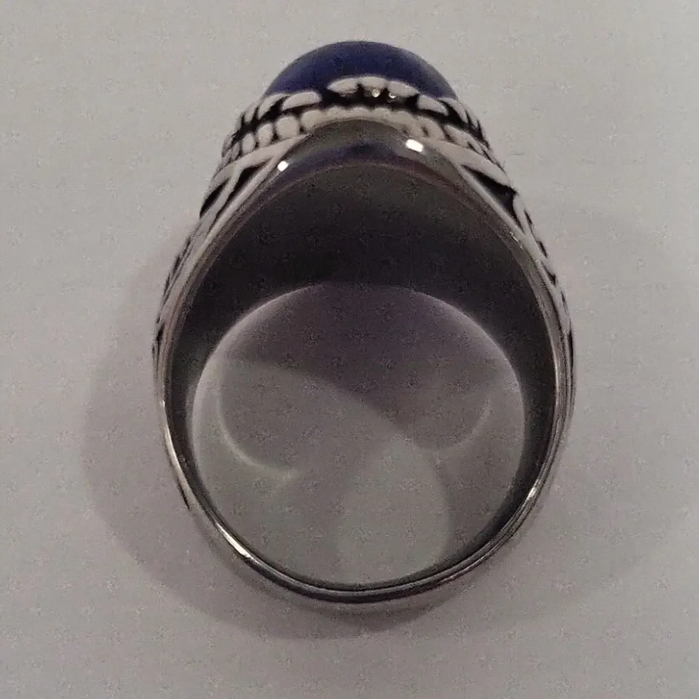 Lapis Lazuli Natural Gemstone Handmade Men's Ring Size 9 NWT